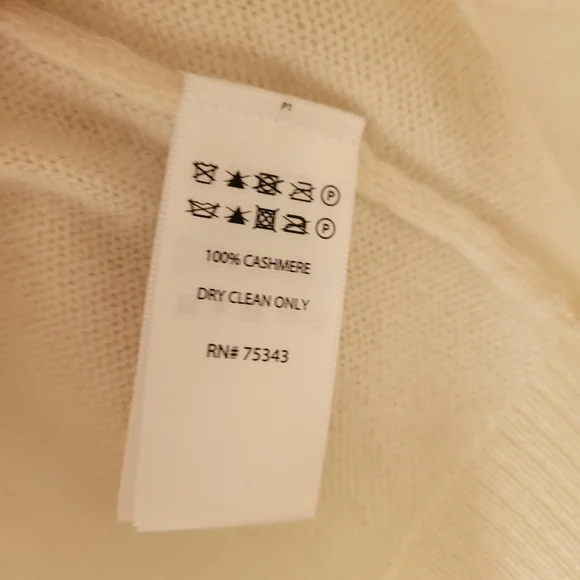 TAHARI 100% CASHMERE 2 ply Pure Luxe Color Block Long Sleeve Mock Neck Sweater - Picture 9 of 9